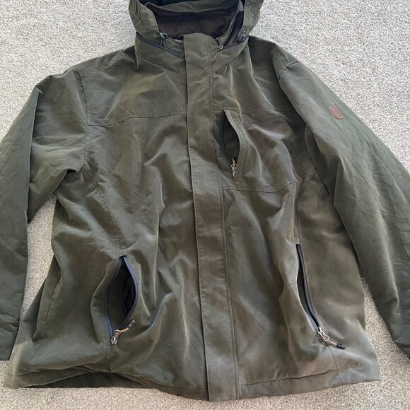 Vintage Rugged Elements Barn Work Utility Olive Green Birding Farm Coat XXL - Picture 3 of 10